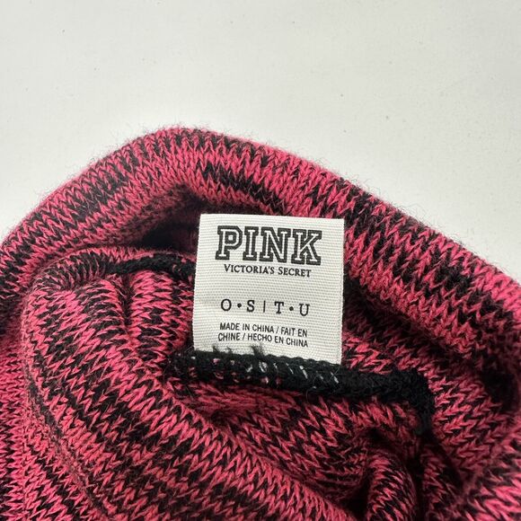 Victorias Secret PINK Beanie Hat Winter Cap Black Dog Knit - Picture 9 of 10